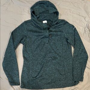 Columbia Heathered Teal Hooded Pullover Sweatshirt